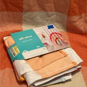 Pillowfort Orange and White Shower Curtain